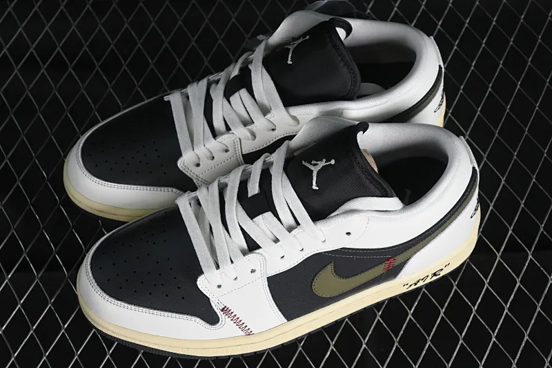 All categories Air Jordan Jordan series basketball shoes Air Jordan 1 Low Air Jordan 1 Low AJ1 Joe 1 black and green customized low-bang cultural casual sneakers DC0774-001